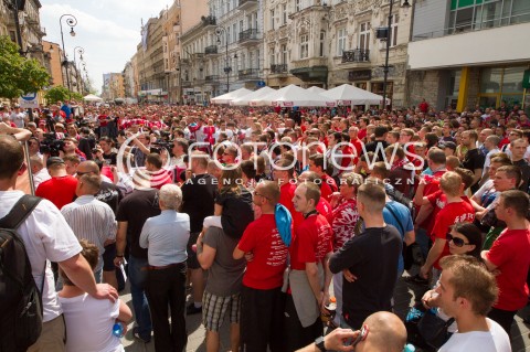  10.05.2013 LODZ PROTEST KIBICOW KLUBU WIDZEW LODZ W SPRAWIE BUDOWY NOWEGO STADIONU N/Z PROTEST KIBICOW  