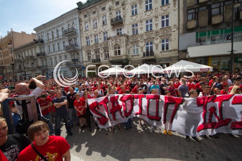  10.05.2013 LODZ PROTEST KIBICOW KLUBU WIDZEW LODZ W SPRAWIE BUDOWY NOWEGO STADIONU N/Z PROTEST KIBICOW  