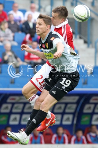  11.05.2013 KRAKOW PILKA NOZNA POLSKA T-MOBILE EKSTRAKLASA SEZON 2012/2013 <br />FOOTBALL POLISH EKSTRAKLASA SEASON 2012/2013 WISLA KRAKOW - KORONA KIELCE <br />N/Z LUKASZ JAMROZ LUKASZ BURLIGA <br /> 