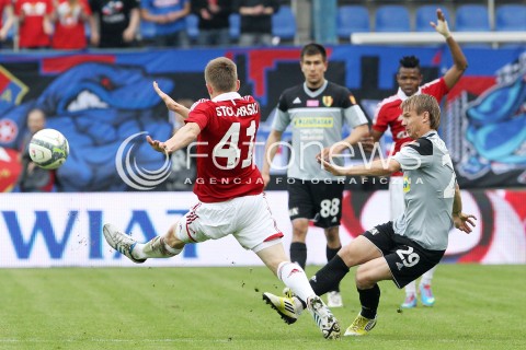 11.05.2013 KRAKOW PILKA NOZNA POLSKA T-MOBILE EKSTRAKLASA SEZON 2012/2013 <br />FOOTBALL POLISH EKSTRAKLASA SEASON 2012/2013 WISLA KRAKOW - KORONA KIELCE <br />N/Z PAWEL SOBOLEWSKI PAWEL STOLARSKI <br /> 
