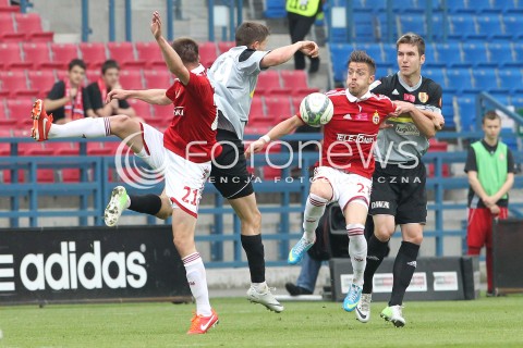  11.05.2013 KRAKOW PILKA NOZNA POLSKA T-MOBILE EKSTRAKLASA SEZON 2012/2013 <br />FOOTBALL POLISH EKSTRAKLASA SEASON 2012/2013 WISLA KRAKOW - KORONA KIELCE <br />N/Z DANIEL SIKORSKI LUKASZ BURLIGA PIOTR MALARCZYK <br /> 