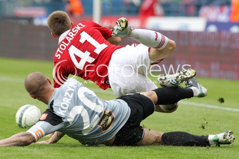  11.05.2013 KRAKOW PILKA NOZNA POLSKA T-MOBILE EKSTRAKLASA SEZON 2012/2013 <br />FOOTBALL POLISH EKSTRAKLASA SEASON 2012/2013 WISLA KRAKOW - KORONA KIELCE <br />N/Z PAWEL STOLARSKI MACIEJ KORZYM <br /> 
