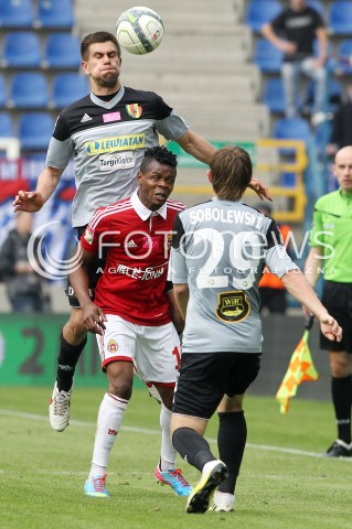  11.05.2013 KRAKOW PILKA NOZNA POLSKA T-MOBILE EKSTRAKLASA SEZON 2012/2013 <br />FOOTBALL POLISH EKSTRAKLASA SEASON 2012/2013 WISLA KRAKOW - KORONA KIELCE <br />N/Z KAMIL SYLWESTRZAK EMMANUEL SARKI PAWEL SOBOLEWSKI <br /> 