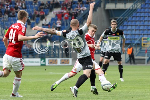  11.05.2013 KRAKOW PILKA NOZNA POLSKA T-MOBILE EKSTRAKLASA SEZON 2012/2013 <br />FOOTBALL POLISH EKSTRAKLASA SEASON 2012/2013 WISLA KRAKOW - KORONA KIELCE <br />N/Z MICHAL CHRAPEK MACIEJ KORZYM PAWEL STOLARSKI <br /> 