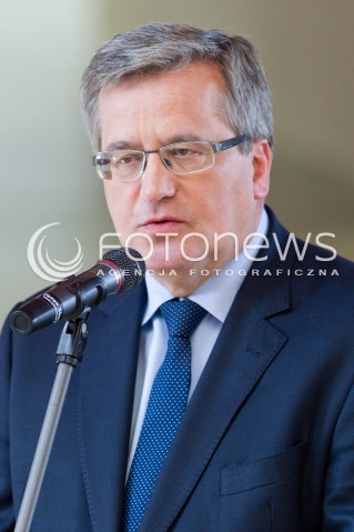  16.05.2013 RZESZOW PREZYDENT RP BRONISLAW KOMOROWSKI NA PODKARPACIU. OTWARCIE UNIWERSYTECKIEGO CENTRUM INNOWACJI I TRANSFERU WIEDZY TECHNICZNO-PRZYRODNICZEJ NA UNIWERSYTECIE RZESZOWSKIM. N/Z BRONISLAW KOMOROWSKI  