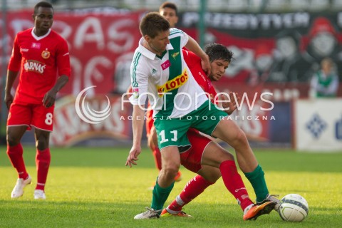  20.05.2013 LODZ PILKA NOZNA T-MOBILE EKSTRAKLASA SEZON 2012/2013 FOOTBALL POLISH EKSTRAKLASA SEASON WIDZEW LODZ - LECHIA GDANSK N/Z HACHEM ABBES GRZEGORZ RASIAK   