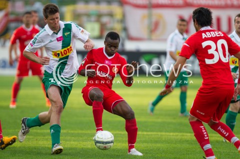 20.05.2013 LODZ PILKA NOZNA T-MOBILE EKSTRAKLASA SEZON 2012/2013 FOOTBALL POLISH EKSTRAKLASA SEASON WIDZEW LODZ - LECHIA GDANSK N/Z  GRZEGORZ RASIAK OKACHI  