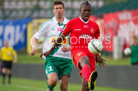  20.05.2013 LODZ PILKA NOZNA T-MOBILE EKSTRAKLASA SEZON 2012/2013 FOOTBALL POLISH EKSTRAKLASA SEASON WIDZEW LODZ - LECHIA GDANSK N/Z THOMAS PHIBEL GRZEGORZ RASIAK  