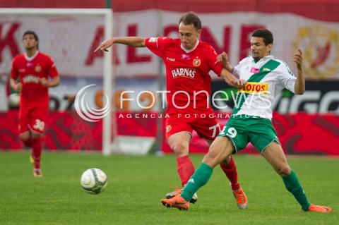  20.05.2013 LODZ PILKA NOZNA T-MOBILE EKSTRAKLASA SEZON 2012/2013 FOOTBALL POLISH EKSTRAKLASA SEASON WIDZEW LODZ - LECHIA GDANSK N/Z LUIZ SANTOS DUDEK SEBASTIAN  