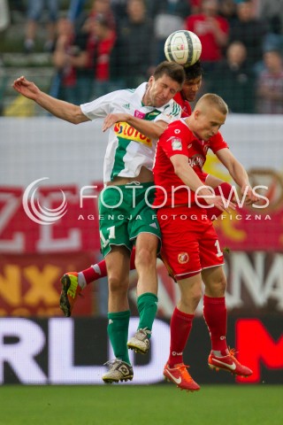  20.05.2013 LODZ PILKA NOZNA T-MOBILE EKSTRAKLASA SEZON 2012/2013 FOOTBALL POLISH EKSTRAKLASA SEASON WIDZEW LODZ - LECHIA GDANSK N/Z BARTLOMIEJ PAWLOWSKI GRZEGORZ RASIAK  
