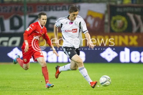  24.05.2013 LODZ PILKA NOZNA T-MOBILE EKSTRAKLASA SEZON 2012/2013 FOOTBALL POLISH EKSTRAKLASA SEASON WIDZEW LODZ - LEGIA WARSZAWA N/Z MARIUSZ RYBICKI TOMASZ JODLOWIEC  