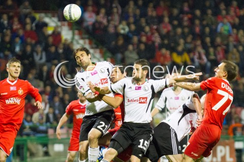  24.05.2013 LODZ PILKA NOZNA T-MOBILE EKSTRAKLASA SEZON 2012/2013 FOOTBALL POLISH EKSTRAKLASA SEASON WIDZEW LODZ - LEGIA WARSZAWA N/Z BARTOSZ BERESZYNSKI SEBASTIAN DUDEK HACHEM ABBES IVICA VRDOLJAK  