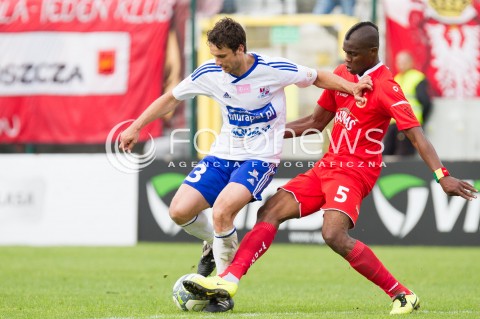  02.06.2013 LODZ PILKA NOZNA T-MOBILE EKSTRAKLASA SEZON 2012/2013 FOOTBALL POLISH EKSTRAKLASA SEASON WIDZEW LODZ - PODBESKIDZIE BIELSKO BIALA N/Z THOMAS PHIBEL ROBERT DEMJAN  