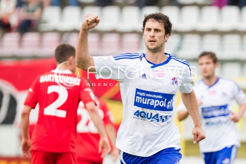  02.06.2013 LODZ PILKA NOZNA T-MOBILE EKSTRAKLASA SEZON 2012/2013 FOOTBALL POLISH EKSTRAKLASA SEASON WIDZEW LODZ - PODBESKIDZIE BIELSKO BIALA N/Z ROBERT DEJMAN RADOSC SYLWETKA  