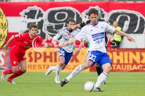  02.06.2013 LODZ PILKA NOZNA T-MOBILE EKSTRAKLASA SEZON 2012/2013 FOOTBALL POLISH EKSTRAKLASA SEASON WIDZEW LODZ - PODBESKIDZIE BIELSKO BIALA N/Z ROBERT DEJMAN KARNY   