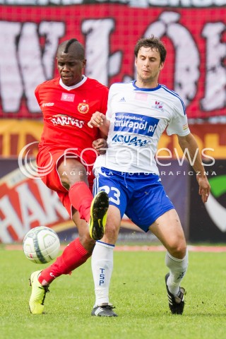  02.06.2013 LODZ PILKA NOZNA T-MOBILE EKSTRAKLASA SEZON 2012/2013 FOOTBALL POLISH EKSTRAKLASA SEASON WIDZEW LODZ - PODBESKIDZIE BIELSKO BIALA N/Z THOMAS PHIBEL ROBERT DEJMAN   