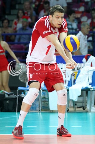  07.06.2013 WARSZAWA TORWAR<br />SIATKOWKA MEZCZYZN LIGA SWIATOWA 2013<br />FIVB VOLLEYBALL WORLD LEAGUE 2012 POLSKA - BRAZYLIA ( POLAND - BRAZIL )<br />N/Z FABIAN DRZYZGA SYLWETKA<br />  