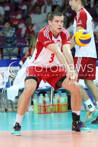  07.06.2013 WARSZAWA TORWAR<br />SIATKOWKA MEZCZYZN LIGA SWIATOWA 2013<br />FIVB VOLLEYBALL WORLD LEAGUE 2012 POLSKA - BRAZYLIA ( POLAND - BRAZIL )<br />N/Z DAWID KONARSKI SYLWETKA<br />  