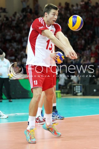  07.06.2013 WARSZAWA TORWAR<br />SIATKOWKA MEZCZYZN LIGA SWIATOWA 2013<br />FIVB VOLLEYBALL WORLD LEAGUE 2012 POLSKA - BRAZYLIA ( POLAND - BRAZIL )<br />N/Z MICHAL KUBIAK SYLWETKA<br />  