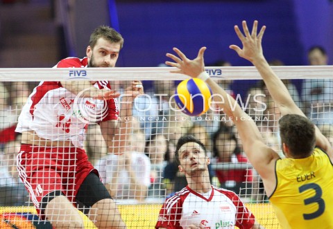  07.06.2013 WARSZAWA TORWAR<br />SIATKOWKA MEZCZYZN LIGA SWIATOWA 2013<br />FIVB VOLLEYBALL WORLD LEAGUE 2012 POLSKA - BRAZYLIA ( POLAND - BRAZIL )<br />N/Z MARCIN MOZDZONEK EDER CARBONERA <br />  