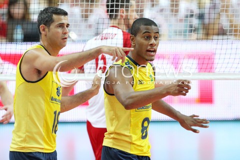  07.06.2013 WARSZAWA TORWAR<br />SIATKOWKA MEZCZYZN LIGA SWIATOWA 2013<br />FIVB VOLLEYBALL WORLD LEAGUE 2012 POLSKA - BRAZYLIA ( POLAND - BRAZIL )<br />N/Z DANTE AMARAL DANTE AMARAL RADOSC<br />  