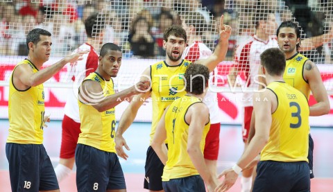  07.06.2013 WARSZAWA TORWAR<br />SIATKOWKA MEZCZYZN LIGA SWIATOWA 2013<br />FIVB VOLLEYBALL WORLD LEAGUE 2012 POLSKA - BRAZYLIA ( POLAND - BRAZIL )<br />N/Z DANTE AMARAL RICARDO LUCARELLI SANTOS DE SOUZA RADOSC<br />  