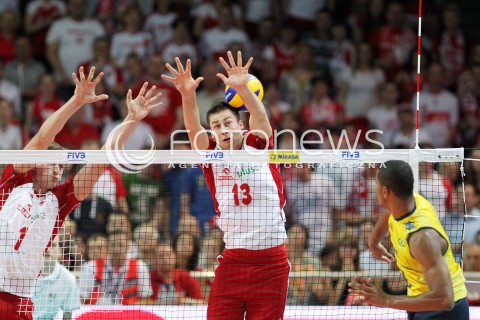  07.06.2013 WARSZAWA TORWAR<br />SIATKOWKA MEZCZYZN LIGA SWIATOWA 2013<br />FIVB VOLLEYBALL WORLD LEAGUE 2012 POLSKA - BRAZYLIA ( POLAND - BRAZIL )<br />N/Z MICHAL KUBIAK <br />  