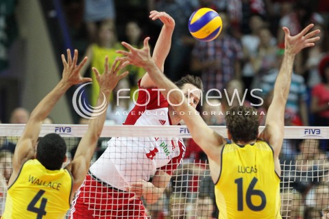  07.06.2013 WARSZAWA TORWAR<br />SIATKOWKA MEZCZYZN LIGA SWIATOWA 2013<br />FIVB VOLLEYBALL WORLD LEAGUE 2012 POLSKA - BRAZYLIA ( POLAND - BRAZIL )<br />N/Z BARTOSZ KUREK WALLACE DE SOUZA LUCAS SAATKAMP <br />  