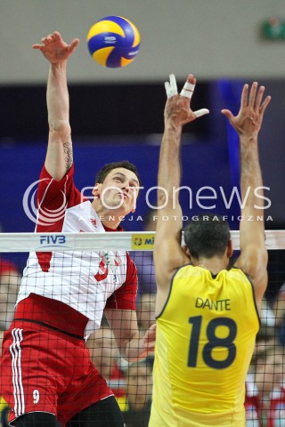  07.06.2013 WARSZAWA TORWAR<br />SIATKOWKA MEZCZYZN LIGA SWIATOWA 2013<br />FIVB VOLLEYBALL WORLD LEAGUE 2012 POLSKA - BRAZYLIA ( POLAND - BRAZIL )<br />N/Z ZBIGNIEW BARTMAN DANTE AMARAL <br />  
