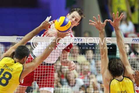  07.06.2013 WARSZAWA TORWAR<br />SIATKOWKA MEZCZYZN LIGA SWIATOWA 2013<br />FIVB VOLLEYBALL WORLD LEAGUE 2012 POLSKA - BRAZYLIA ( POLAND - BRAZIL )<br />N/Z VISSOTTO ( LEANDRO VISSOTTO NEVES ) DANTE AMARAL LUCAS SAATKAMP <br />  