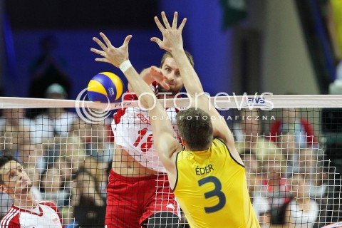  07.06.2013 WARSZAWA TORWAR<br />SIATKOWKA MEZCZYZN LIGA SWIATOWA 2013<br />FIVB VOLLEYBALL WORLD LEAGUE 2012 POLSKA - BRAZYLIA ( POLAND - BRAZIL )<br />N/Z MARCIN MOZDZONEK EDER CARBONERA <br />  