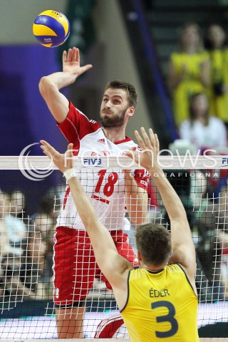  07.06.2013 WARSZAWA TORWAR<br />SIATKOWKA MEZCZYZN LIGA SWIATOWA 2013<br />FIVB VOLLEYBALL WORLD LEAGUE 2012 POLSKA - BRAZYLIA ( POLAND - BRAZIL )<br />N/Z MARCIN MOZDZONEK EDER CARBONERA <br />  