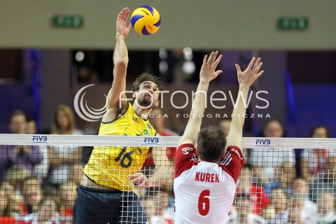  07.06.2013 WARSZAWA TORWAR<br />SIATKOWKA MEZCZYZN LIGA SWIATOWA 2013<br />FIVB VOLLEYBALL WORLD LEAGUE 2012 POLSKA - BRAZYLIA ( POLAND - BRAZIL )<br />N/Z LUCAS SAATKAMP BARTOSZ KUREK<br />  