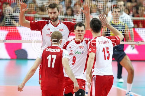  07.06.2013 WARSZAWA TORWAR<br />SIATKOWKA MEZCZYZN LIGA SWIATOWA 2013<br />FIVB VOLLEYBALL WORLD LEAGUE 2012 POLSKA - BRAZYLIA ( POLAND - BRAZIL )<br />N/Z MARCIN MOZDZONEK PAWEL ZATORSKI LUKASZ ZYGADLO ZBIGNIEW BARTMAN RADOSC EMOCJE<br />  