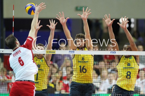  07.06.2013 WARSZAWA TORWAR<br />SIATKOWKA MEZCZYZN LIGA SWIATOWA 2013<br />FIVB VOLLEYBALL WORLD LEAGUE 2012 POLSKA - BRAZYLIA ( POLAND - BRAZIL )<br />N/Z BRUNO MOSSA REZENDE LUCAS SAATKAMP RICARDO LUCARELLI SANTOS DE SOUZA BARTOSZ KUREK<br />  