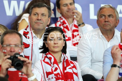  07.06.2013 WARSZAWA TORWAR<br />SIATKOWKA MEZCZYZN LIGA SWIATOWA 2013<br />FIVB VOLLEYBALL WORLD LEAGUE 2012 POLSKA - BRAZYLIA ( POLAND - BRAZIL )<br />N/Z JOANNA MUCHA MINISTER MINISTRA SPORTU I TURYSTYKI JANUSZ PIECHOCINSKI WICEPREMIER MINISTER GOSPODARKI MIROSLAW PRZEDPELSKI PZPS<br />  