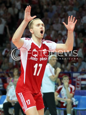  07.06.2013 WARSZAWA TORWAR<br />SIATKOWKA MEZCZYZN LIGA SWIATOWA 2013<br />FIVB VOLLEYBALL WORLD LEAGUE 2012 POLSKA - BRAZYLIA ( POLAND - BRAZIL )<br />N/Z PAWEL ZATORSKI RADOSC<br />  