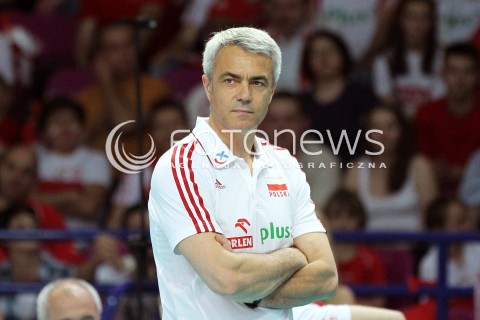  07.06.2013 WARSZAWA TORWAR<br />SIATKOWKA MEZCZYZN LIGA SWIATOWA 2013<br />FIVB VOLLEYBALL WORLD LEAGUE 2012 POLSKA - BRAZYLIA ( POLAND - BRAZIL )<br />N/Z ANDREA ANASTASI TRENER ( HEAD COACH ) <br />  