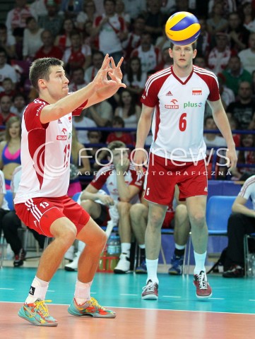  07.06.2013 WARSZAWA TORWAR<br />SIATKOWKA MEZCZYZN LIGA SWIATOWA 2013<br />FIVB VOLLEYBALL WORLD LEAGUE 2012 POLSKA - BRAZYLIA ( POLAND - BRAZIL )<br />N/Z MICHAL KUBIAK BARTOSZ KUREK<br />  