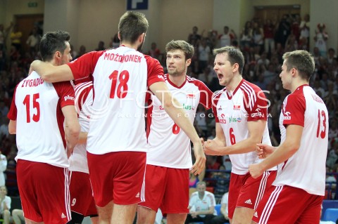  07.06.2013 WARSZAWA TORWAR<br />SIATKOWKA MEZCZYZN LIGA SWIATOWA 2013<br />FIVB VOLLEYBALL WORLD LEAGUE 2012 POLSKA - BRAZYLIA ( POLAND - BRAZIL )<br />N/Z BARTOSZ KUREK MICHAL KUBIAK ANDRZEJ WRONA RADOSC EMOCJE<br />  