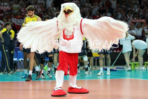  07.06.2013 WARSZAWA TORWAR<br />SIATKOWKA MEZCZYZN LIGA SWIATOWA 2013<br />FIVB VOLLEYBALL WORLD LEAGUE 2012 POLSKA - BRAZYLIA ( POLAND - BRAZIL )<br />N/Z OPRAWA ORZEL BIALY<br />  