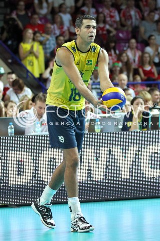  07.06.2013 WARSZAWA TORWAR<br />SIATKOWKA MEZCZYZN LIGA SWIATOWA 2013<br />FIVB VOLLEYBALL WORLD LEAGUE 2012 POLSKA - BRAZYLIA ( POLAND - BRAZIL )<br />N/Z DANTE AMARAL SYLWETKA<br />  