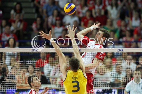  07.06.2013 WARSZAWA TORWAR<br />SIATKOWKA MEZCZYZN LIGA SWIATOWA 2013<br />FIVB VOLLEYBALL WORLD LEAGUE 2012 POLSKA - BRAZYLIA ( POLAND - BRAZIL )<br />N/Z ANDRZEJ WRONA EDER CARBONERA <br />  