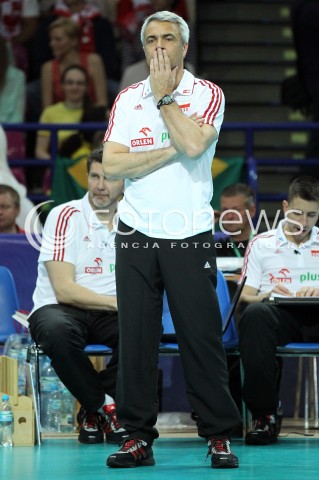  07.06.2013 WARSZAWA TORWAR<br />SIATKOWKA MEZCZYZN LIGA SWIATOWA 2013<br />FIVB VOLLEYBALL WORLD LEAGUE 2012 POLSKA - BRAZYLIA ( POLAND - BRAZIL )<br />N/Z ANDREA ANASTASI TRENER ( HEAD COACH ) SYLWETKA<br />  