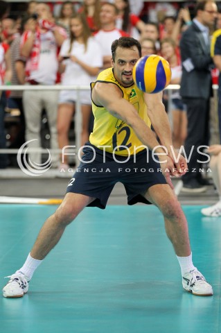 09.06.2013 LODZ ATLAS ARENA<br />SIATKOWKA MEZCZYZN LIGA SWIATOWA 2013<br />FIVB VOLLEYBALL WORLD LEAGUE 2012 POLSKA - BRAZYLIA ( POLAND - BRAZIL )<br />N/Z LIPE ( LUIZ FELIPE MARQUES ) SYLWETKA <br /> 