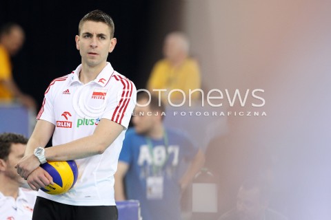  09.06.2013 LODZ ATLAS ARENA<br />SIATKOWKA MEZCZYZN LIGA SWIATOWA 2013<br />FIVB VOLLEYBALL WORLD LEAGUE 2012 POLSKA - BRAZYLIA ( POLAND - BRAZIL )<br />N/Z MIESZKO GOGOL SYLWETKA<br /> 