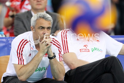  09.06.2013 LODZ ATLAS ARENA<br />SIATKOWKA MEZCZYZN LIGA SWIATOWA 2013<br />FIVB VOLLEYBALL WORLD LEAGUE 2012 POLSKA - BRAZYLIA ( POLAND - BRAZIL )<br />N/Z ANDREA ANASTASI TRENER ( HEAD COACH ) <br /> 
