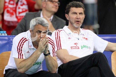 09.06.2013 LODZ ATLAS ARENA<br />SIATKOWKA MEZCZYZN LIGA SWIATOWA 2013<br />FIVB VOLLEYBALL WORLD LEAGUE 2012 POLSKA - BRAZYLIA ( POLAND - BRAZIL )<br />N/Z ANDREA ANASTASI TRENER ( HEAD COACH ) ANDREA GARDINI II TRENER ( ASSISTANT COACH ) <br /> 