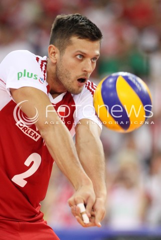  09.06.2013 LODZ ATLAS ARENA<br />SIATKOWKA MEZCZYZN LIGA SWIATOWA 2013<br />FIVB VOLLEYBALL WORLD LEAGUE 2012 POLSKA - BRAZYLIA ( POLAND - BRAZIL )<br />N/Z MICHAL WINIARSKI SYLWETKA <br /> 