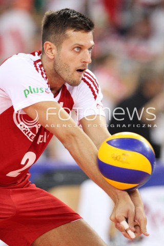  09.06.2013 LODZ ATLAS ARENA<br />SIATKOWKA MEZCZYZN LIGA SWIATOWA 2013<br />FIVB VOLLEYBALL WORLD LEAGUE 2012 POLSKA - BRAZYLIA ( POLAND - BRAZIL )<br />N/Z MICHAL WINIARSKI SYLWETKA <br /> 